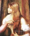 junge Mädchen ihr Haar Pierre Auguste Renoir Kämmen
